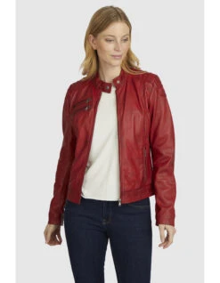 Lederjacke Rivera In Rot