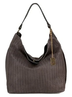 Leder-Schultertasche "Sebastiana" In Anthrazit - (B)38 X (H)36 X (T)14 Cm