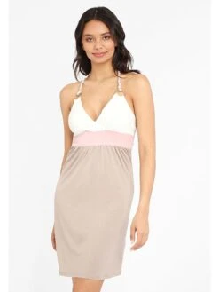 Strandkleid In Creme-taupe-rose -Limango Verkäufe beach time strandkleid in creme taupe rose 4