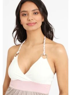 Strandkleid In Creme-taupe-rose -Limango Verkäufe beach time strandkleid in creme taupe rose 5