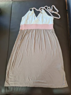 Strandkleid In Creme-taupe-rose