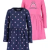 Blue Seven 2er-Set: Kleider In Dunkelblau/ Pink