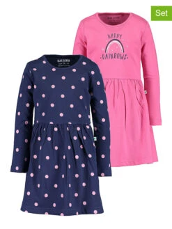 Blue Seven 2er-Set: Kleider In Dunkelblau/ Pink