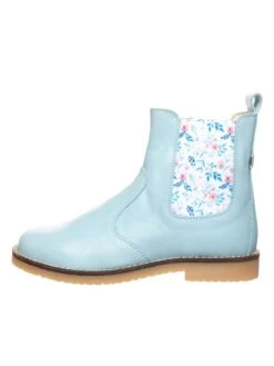 Leder-Chelsea-Boots In Hellblau