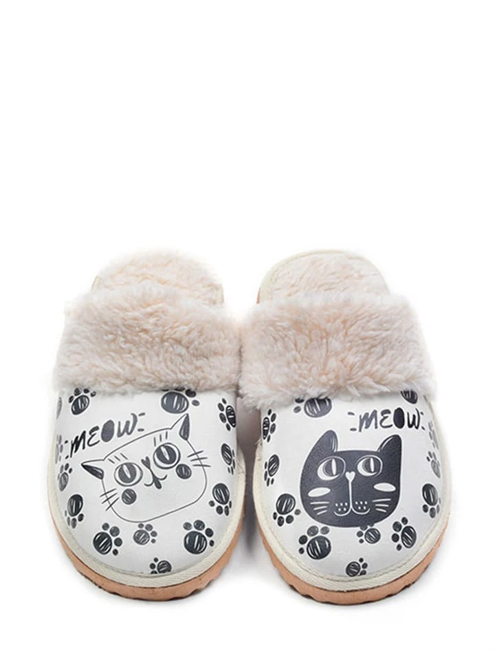 Hausschuhe In Weiß/ Bunt 2 Hausschuhe In Weiß/ Bunt – Bild 2