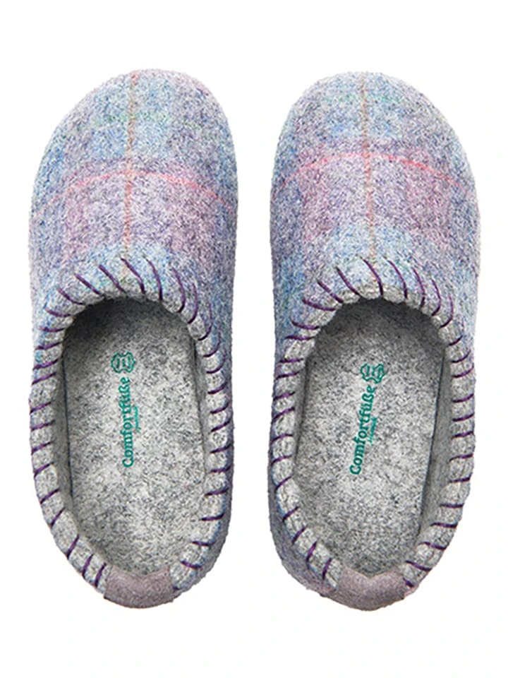 Hausschuhe In Lila/ Bunt 4 Hausschuhe In Lila/ Bunt – Bild 4
