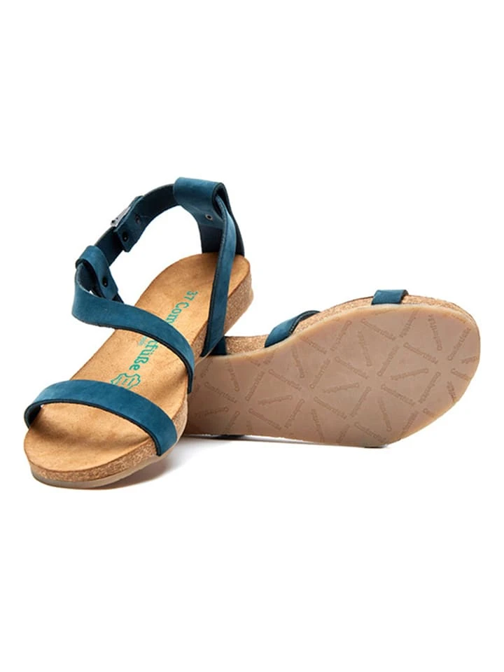 Leder-Sandalen In Dunkelblau 3 Leder-Sandalen In Dunkelblau – Bild 3