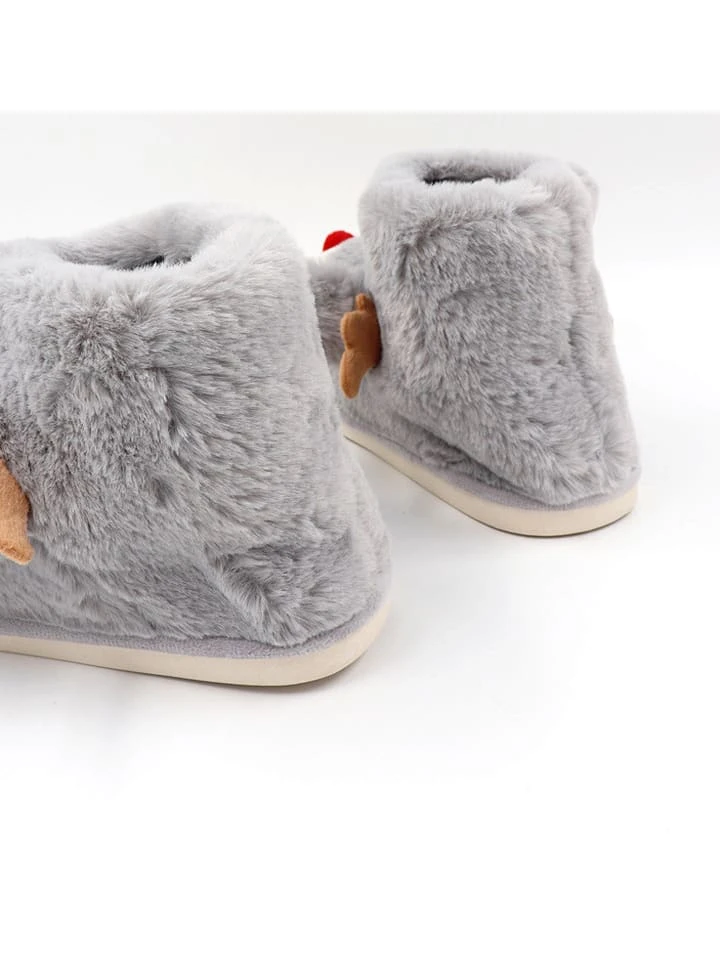 Hausschuhe In Hellgrau/ Creme 1 Hausschuhe In Hellgrau/ Creme