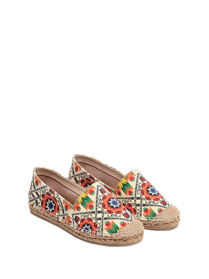 Espadrilles In Creme/ Bunt 3 Espadrilles In Creme/ Bunt – Bild 3