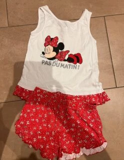 Pyjama "Minnie Mouse" In Weiß/ Rot