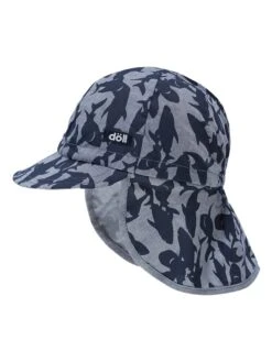 Nackenschutzcap In Dunkelblau/ Grau