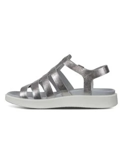 ECCO Leder-Sandalen "Flowt LX" In Silber -Limango Verkäufe ecco leder sandalen flowt lx in silber 1