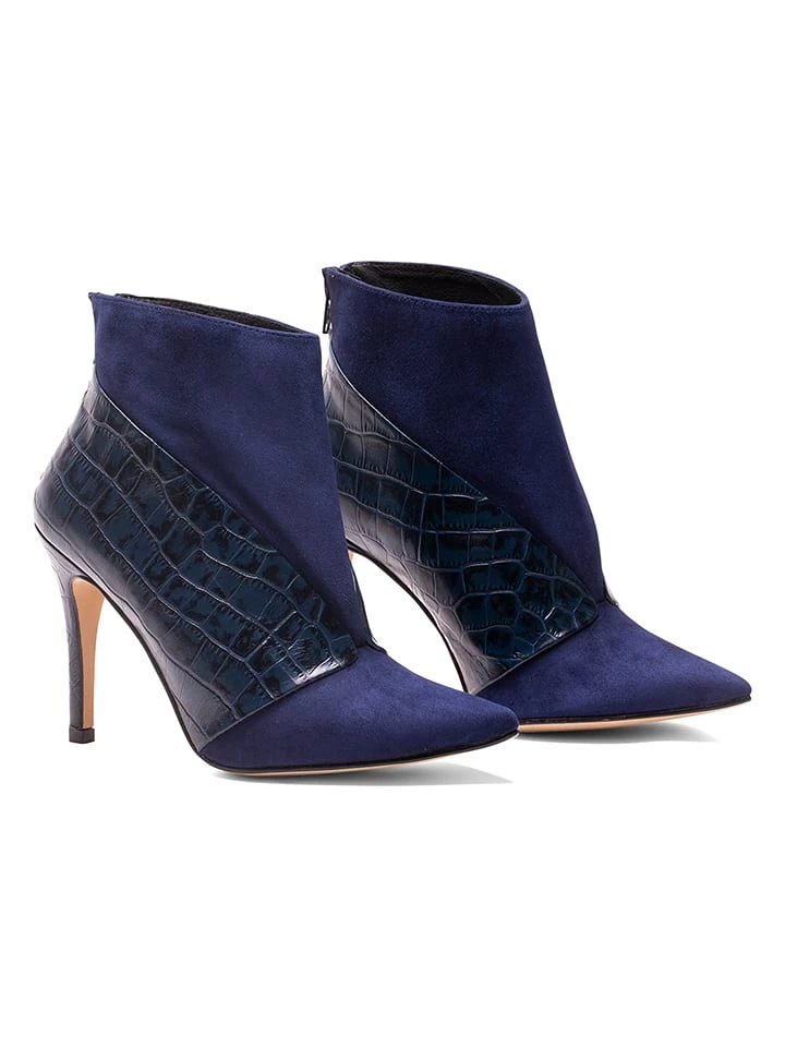 Elodie Leder-Ankle-Boots In Dunkleblau 1 Elodie Leder-Ankle-Boots In Dunkleblau