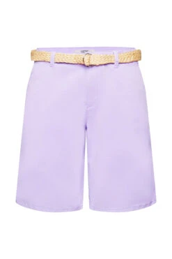 ESPRIT Shorts Mit Raffia-Flechtgürtel Purple