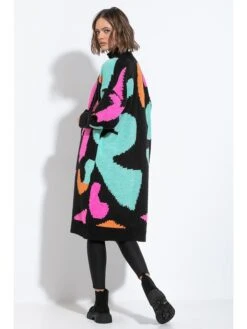 Cardigan In Schwarz/ Pink/ Türkis -Limango Verkäufe fobya cardigan in schwarz pink turkis 2