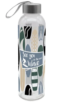 Trinkflasche Surfer Glas In Blau - 500 Ml