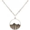 Gemshine Kette Mit Anhänger Alpin Gebirge Und Wald Silber
