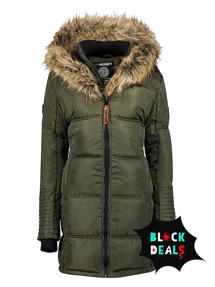 GEOGRAPHICAL NORWAY Steppmantel "Beautiful" In Oliv 2 GEOGRAPHICAL NORWAY Steppmantel "Beautiful" In Oliv – Bild 2