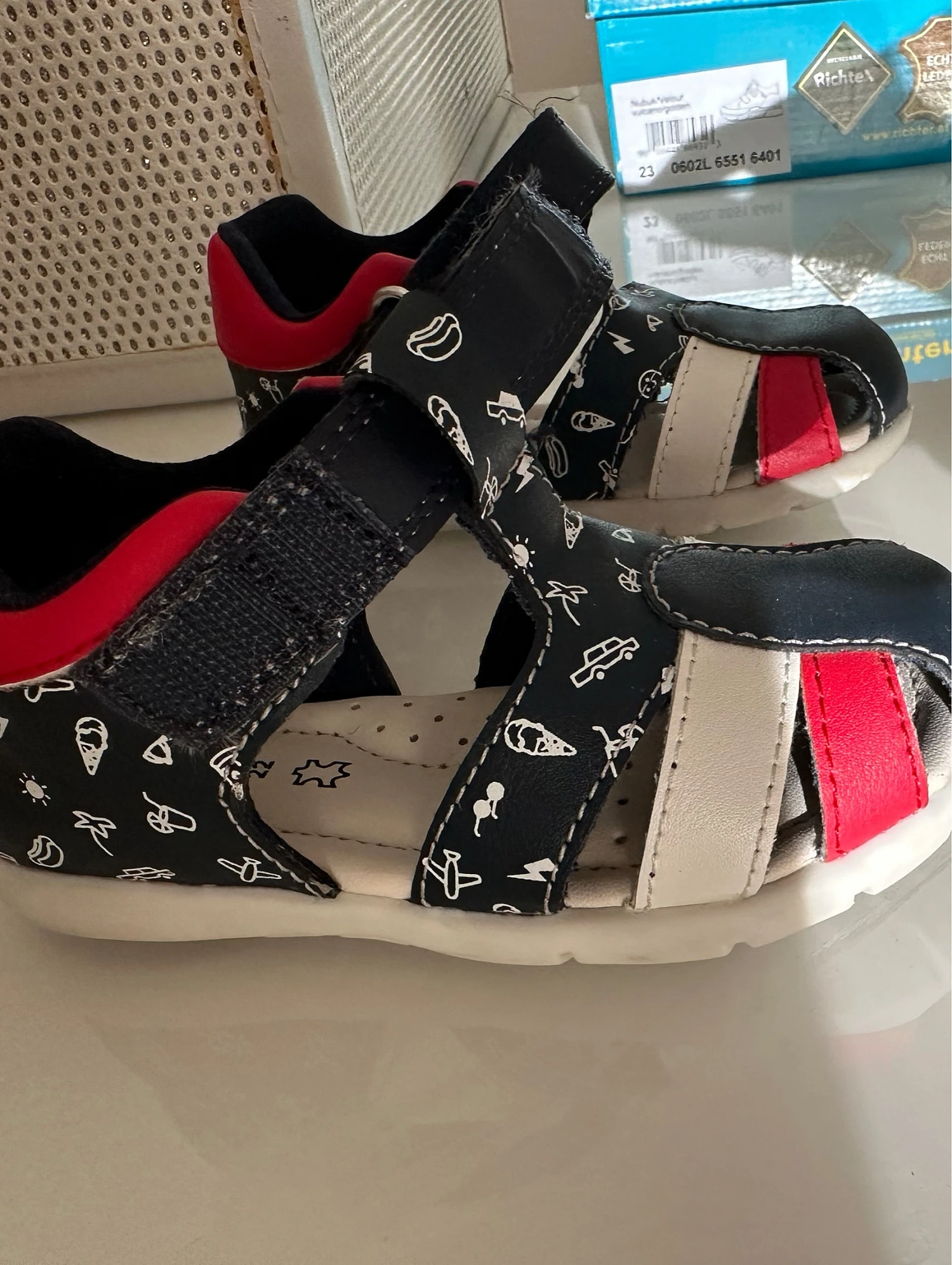 Geox Halbsandalen "Elthan" In Dunkelblau/ Rot 3 Geox Halbsandalen "Elthan" In Dunkelblau/ Rot – Bild 3