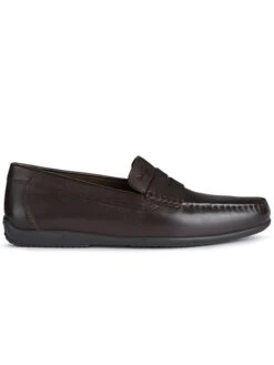 Geox Leder-Mokassins "Uascanio" In Braun