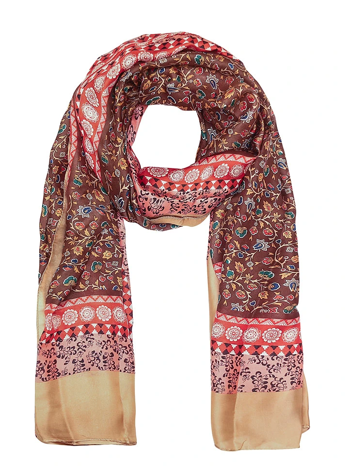 Schal In Braun/ Beige/ Rot - (L)180 X (B)90 Cm 2 Schal In Braun/ Beige/ Rot - (L)180 X (B)90 Cm – Bild 2