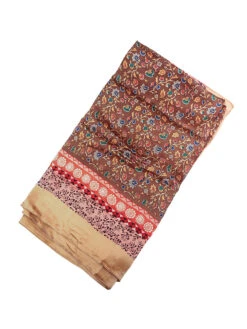 Schal In Braun/ Beige/ Rot - (L)180 X (B)90 Cm