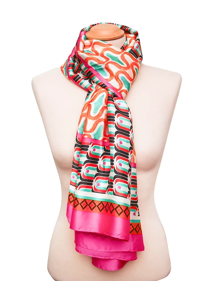 Schal In Orange/ Pink/ Türkis - (L)187 X (B)83 Cm 3 Schal In Orange/ Pink/ Türkis - (L)187 X (B)83 Cm – Bild 3