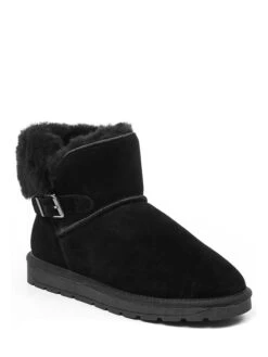 Leder-Winterboots "Fiona" In Schwarz