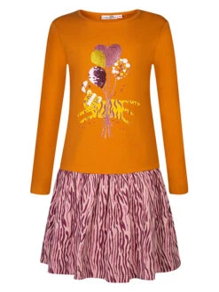 Kleid In Orange/ Rosa