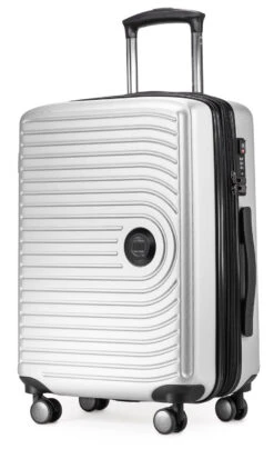 Mitte - Handgepäck Bordgepäck-Trolley Koffer, TSA, In Matt Weiß