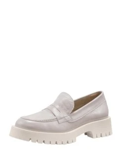 Heine Leder-Mokassins In Grau