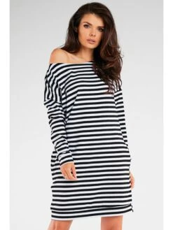 Kleid In Weiß/ Schwarz