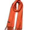 Schal Mit Woll- Und Kaschmiranteil In Orange - (L)184 X (B)70 Cm