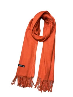 Schal Mit Woll- Und Kaschmiranteil In Orange - (L)184 X (B)70 Cm