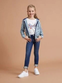 Sweatjacke In Hellblau/ Schwarz