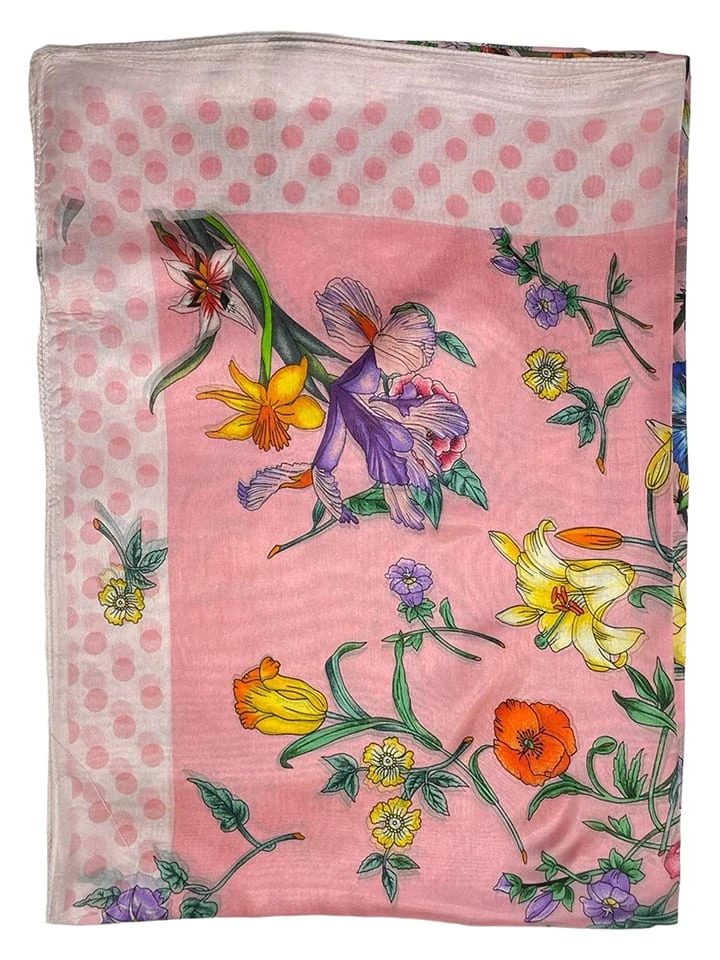 Seiden-Schal In Rosa/ Bunt - (L)190 X (B)110 Cm 2 Seiden-Schal In Rosa/ Bunt - (L)190 X (B)110 Cm – Bild 2