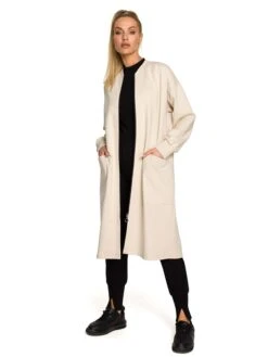 Sweatjacke In Hellbeige