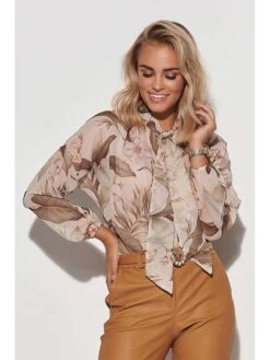 Bluse In Beige/ Bunt