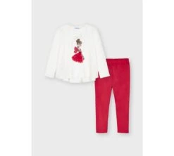 Mayoral Set Langarmshirt & Leggings In Rot