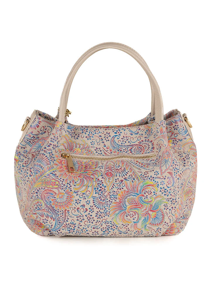 Leder-Henkeltasche "Gonfalone" In Creme/ Bunt - (B)24 X (H)21 X (T)13 Cm 3 Leder-Henkeltasche "Gonfalone" In Creme/ Bunt - (B)24 X (H)21 X (T)13 Cm – Bild 3