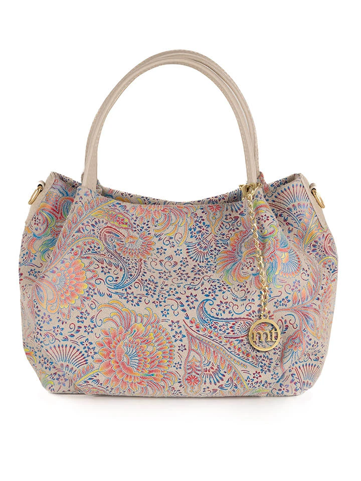 Leder-Henkeltasche "Gonfalone" In Creme/ Bunt - (B)24 X (H)21 X (T)13 Cm 1 Leder-Henkeltasche "Gonfalone" In Creme/ Bunt - (B)24 X (H)21 X (T)13 Cm