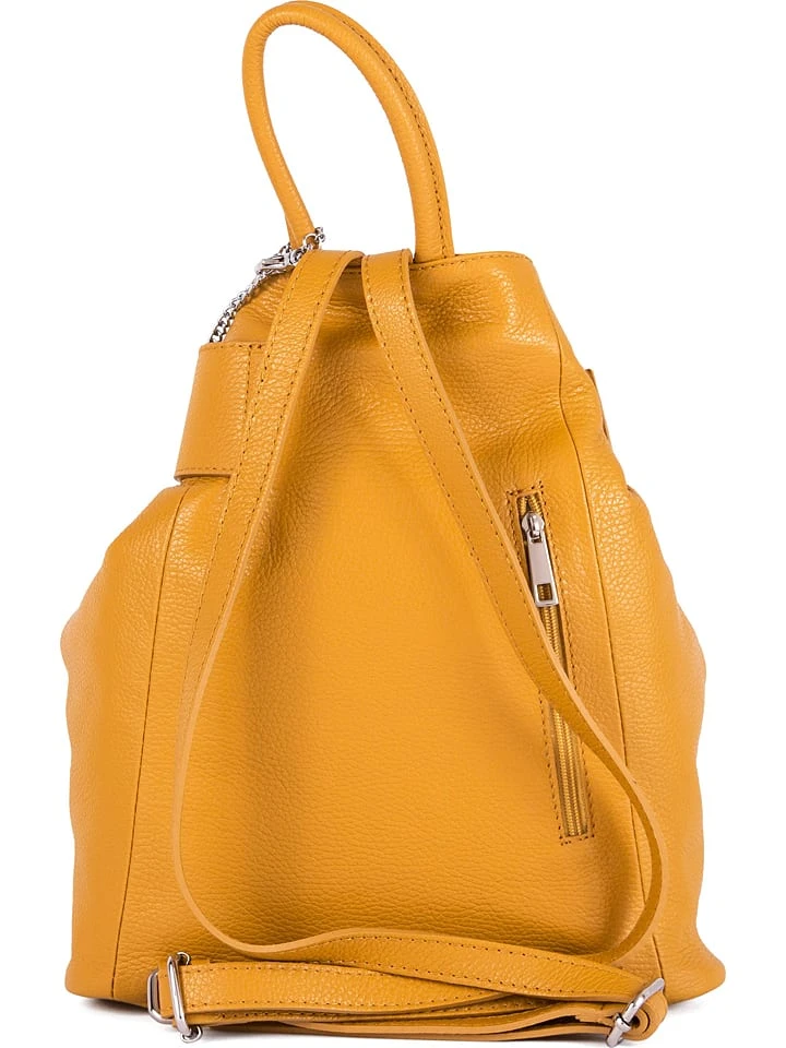 Leder-Rucksack "Sirietto" In Senf - (B)28 X (H)35 X (T)13 Cm 2 Leder-Rucksack "Sirietto" In Senf - (B)28 X (H)35 X (T)13 Cm – Bild 2