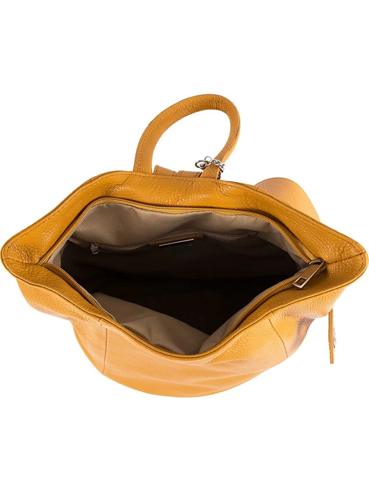 Leder-Rucksack "Sirietto" In Senf - (B)28 X (H)35 X (T)13 Cm 4 Leder-Rucksack "Sirietto" In Senf - (B)28 X (H)35 X (T)13 Cm – Bild 4
