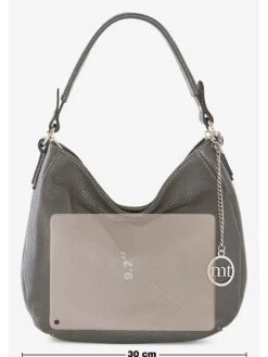 Leder-Schultertasche "Molise" In Grau - (B)30 X (H)20 X (T)8 Cm -Limango Verkäufe mia tomazzi leder schultertasche molise in grau b 30 x h 20 x t 8 cm 6