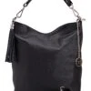 Leder-Schultertasche "Sabaudia" In Schwarz - (B)26 X (H)28 X (T)12 Cm