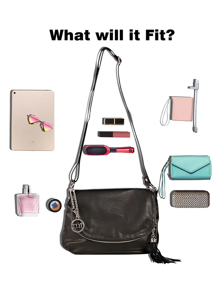 Leder-Umhängetasche "Bausan" In Schwarz - (B)27 X (H)20 X (T)5 Cm 7 Leder-Umhängetasche "Bausan" In Schwarz - (B)27 X (H)20 X (T)5 Cm – Bild 7