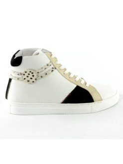 Leder-Sneakers "Milano" In Weiß/ Schwarz