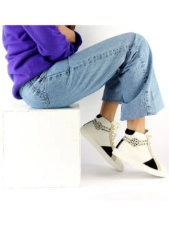 Leder-Sneakers "Milano" In Weiß/ Schwarz -Limango Verkäufe nalaim leder sneakers milano in weiss schwarz 8