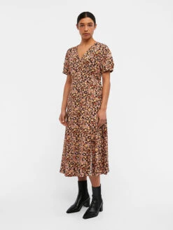 Object Kleid "Elin" In Orange/ Schwarz -Limango Verkäufe object kleid elin in orange schwarz 3