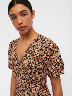 Object Kleid "Elin" In Orange/ Schwarz -Limango Verkäufe object kleid elin in orange schwarz 5